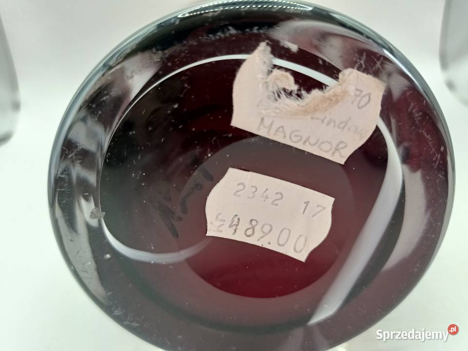 Wazon artystyczny grube szkło piękne wgłębienia lubelskie Zamość