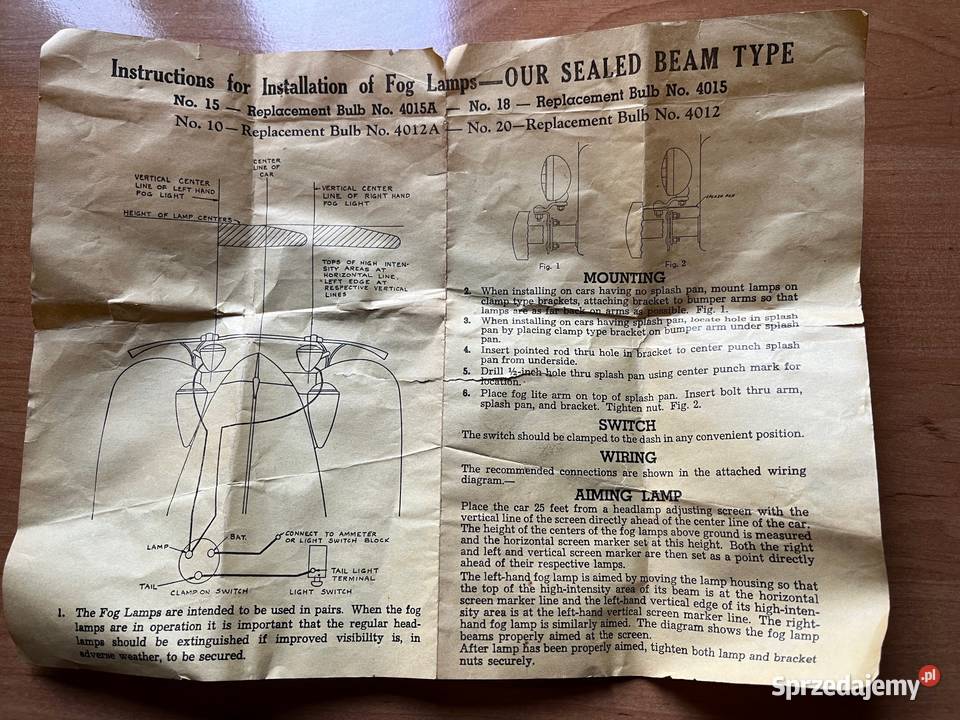 Halogeny dodatkowe żółte USA osobowe