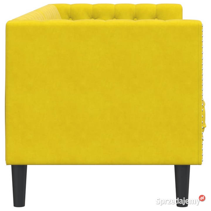 Sofa Chesterfield z wałkami trzyosobowa żółta mazowieckie Warszawa sprzedam