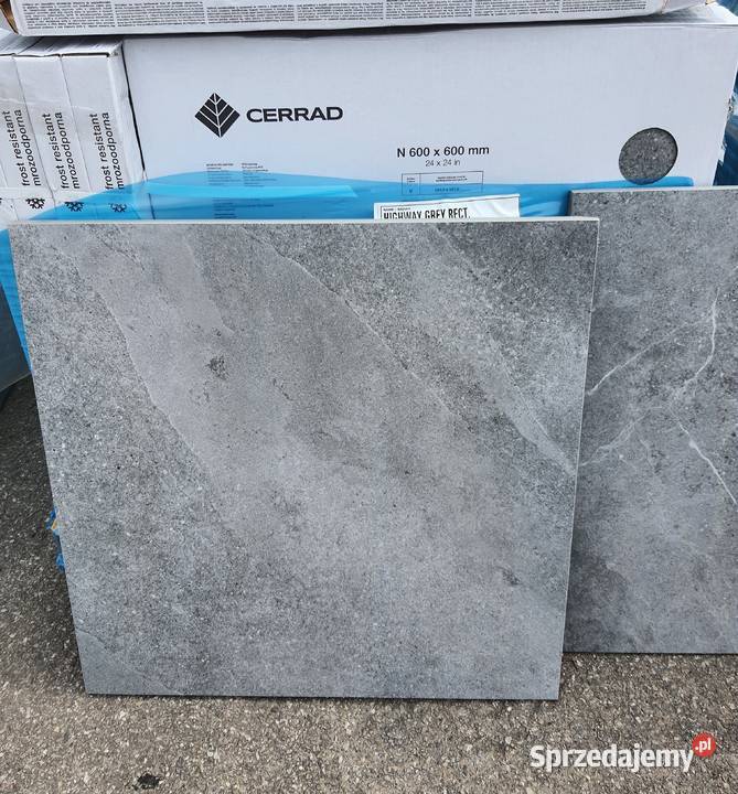 Płytki tarasowe, balkonowe gres 2cm szare 60x60 gres Highway grey