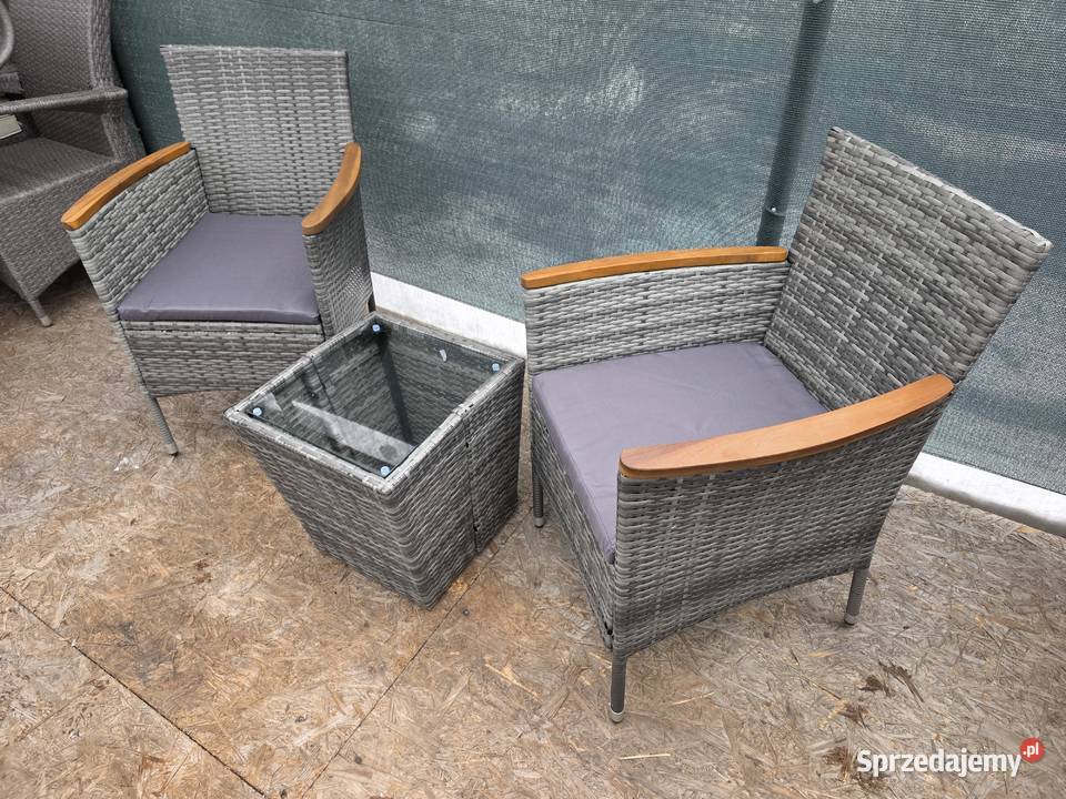 Zestaw mebli ogrodowych dwa fotele plus stolik lubuskie Wschowa