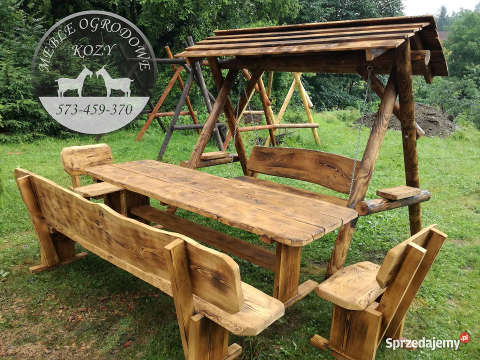 PROMOCJA Huśtawka drewniana z grubych bali plac drewno Zabrze