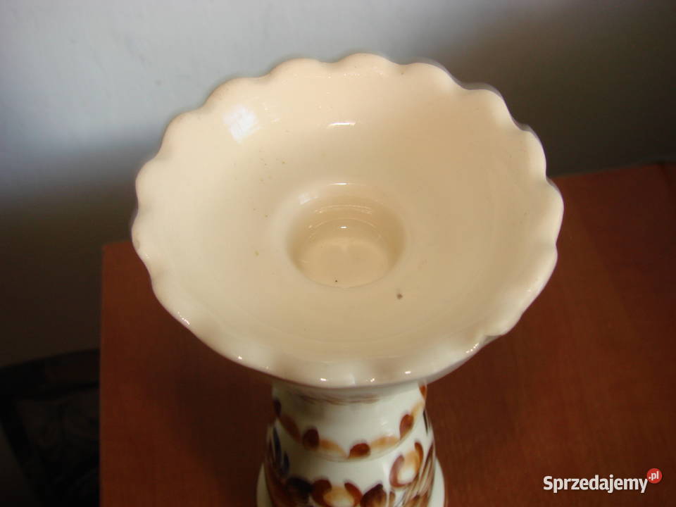 stary fajansowy świecznik Kolekcje Pruszcz Gdański