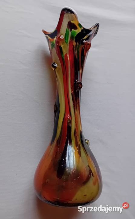 Pięknie wybarwiony ręcznie formowany wazon sprzedam