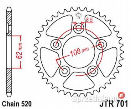 Zębatka tylna JTR70141