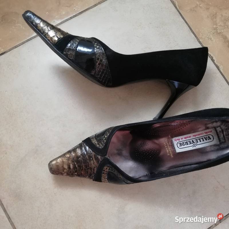 Buty czółenka szpilki na obcasie 365 Valleverde tkanina Sieradz