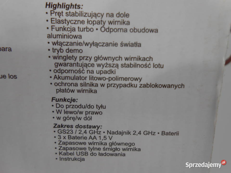 Helikopter Zdalne Sterowany śląskie Katowice sprzedam