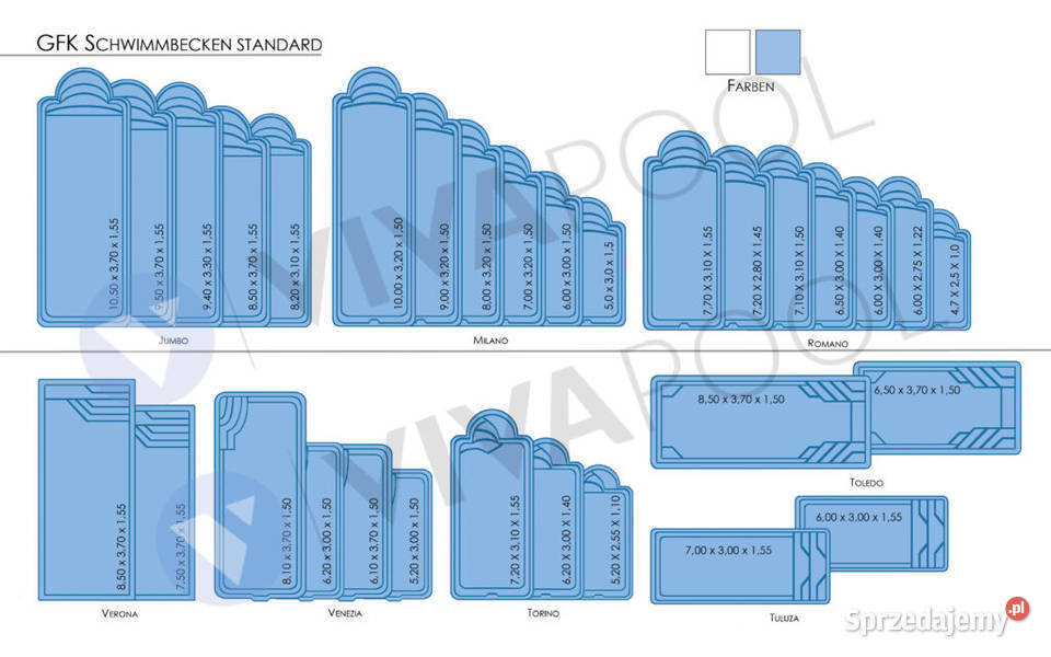Basen ogrodowy 600 x 300 x 150 poliestrowy