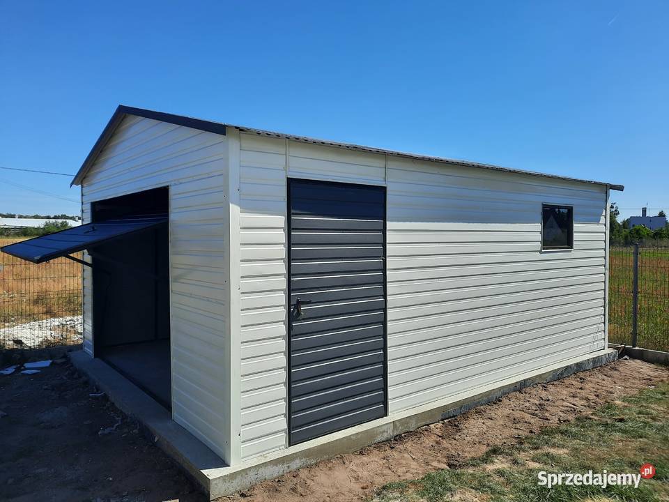 Garaż Blaszany Grafit 3x8 Magazyny Schowek Wiata