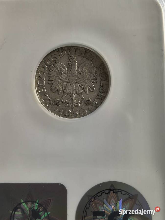 2 złote 1936 żaglowiec grading AU50 srebro zachodniopomorskie sprzedam