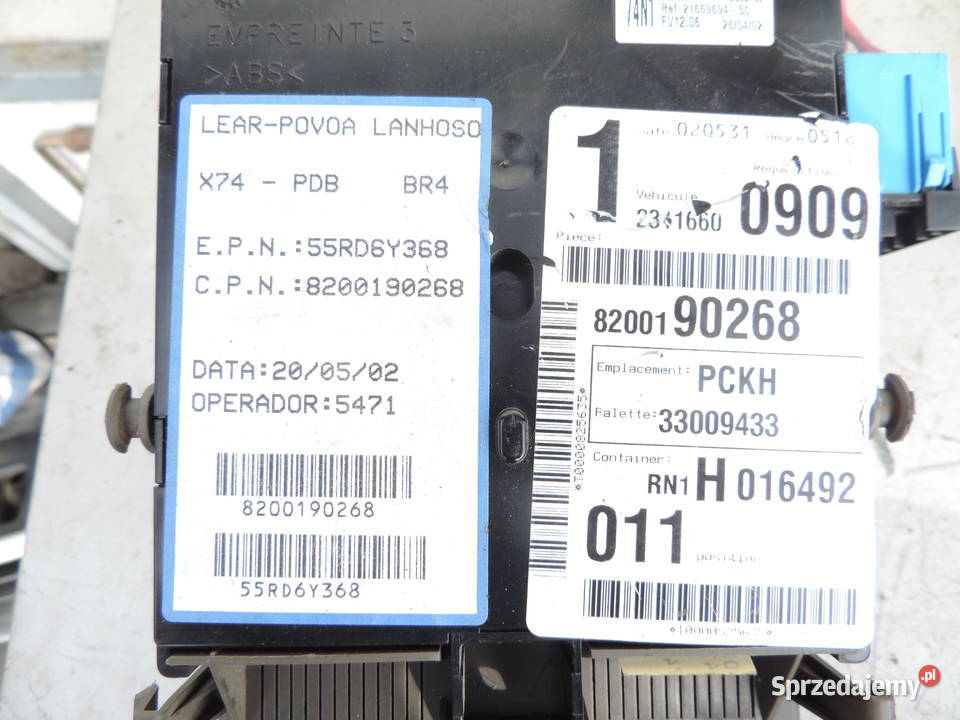MODUŁ BSI RENAULT LAGUNA II 18 16V 8200190268 sprzedam