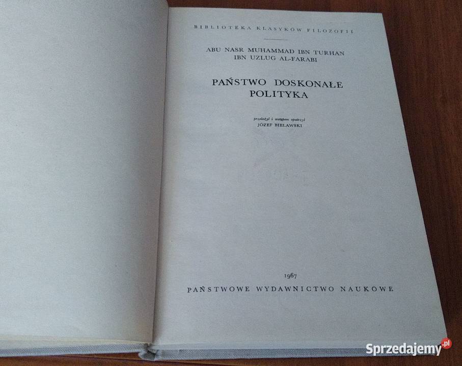 Państwo doskonałe Polityka AlFarabi Książki i Podręczniki pomorskie Gdańsk