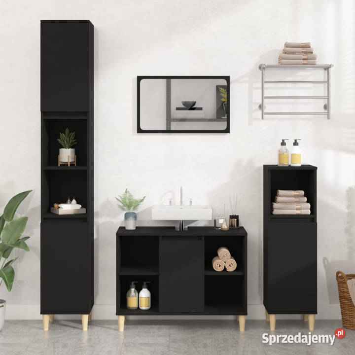 Szafka pod umywalkę czarna 80x33x60 WM821285 Warszawa