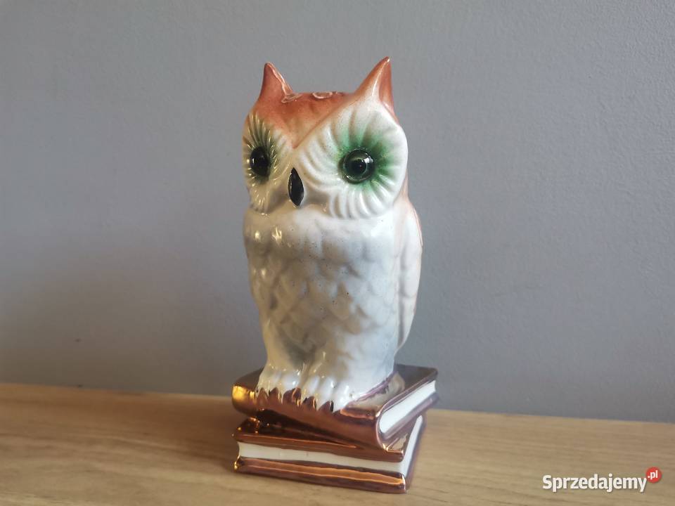 Stara figurka lampka Sowa porcelana Steatyt Siemianowice Śląskie
