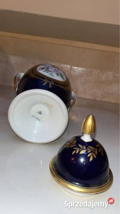Amfora Echt Cobalt Syg Heinrich Germany Porcelana i szkło