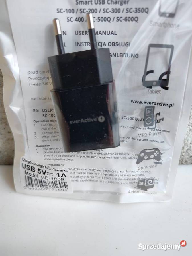 Ładowarka USB 5V-1A SC-100B everActive