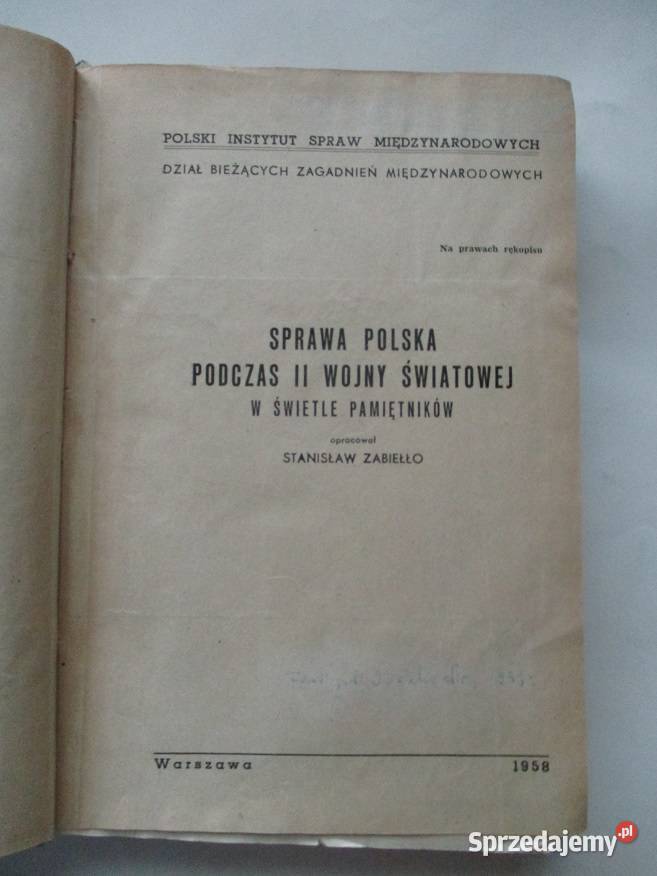Sprawa polska podczas II Wojny Światowej Łódź sprzedam