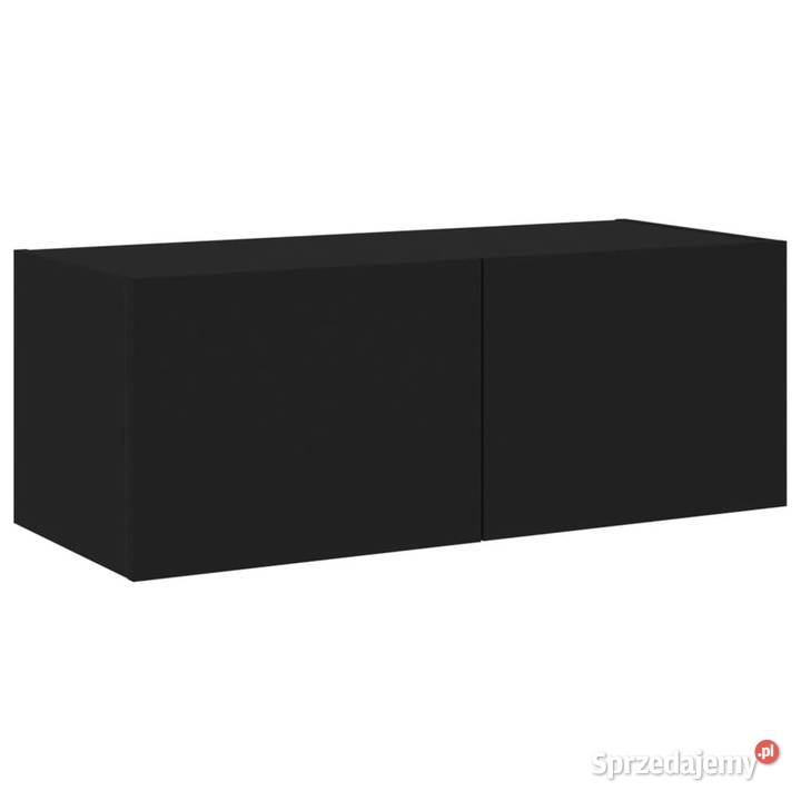 Ścienna szafka TV z LED czarna 80x35x31 WM837283 Warszawa sprzedam