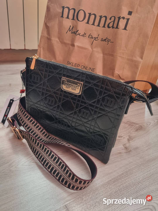 Monnari czarna torebka listonoszka pikowana z Chlebna sprzedam