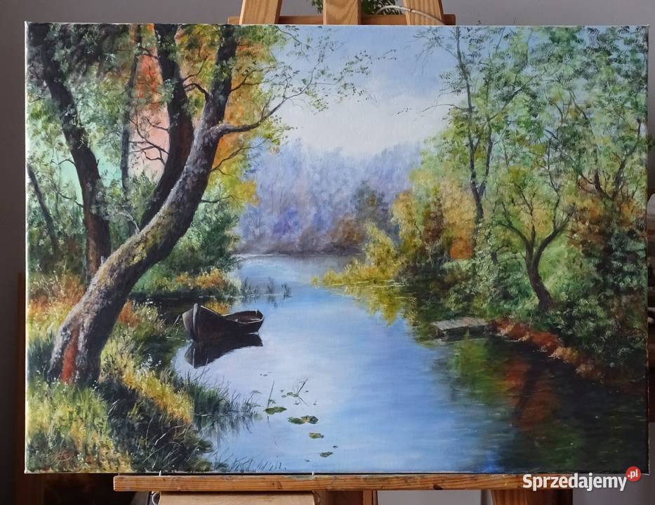 Pejzaż z łódką Łopuszno