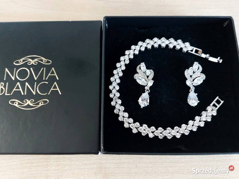 Kolczyki i bransoletka Novia Blanca cyrkonie Dla kobiet Warszawa