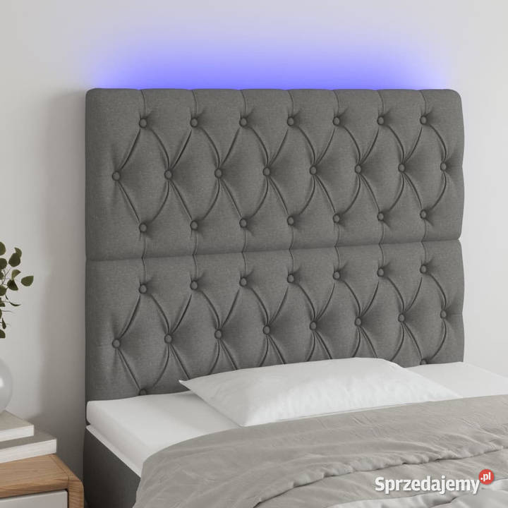 Zagłówek do łóżka z LED ciemnoszary 90x7x118128 Ramy i stelaże Warszawa