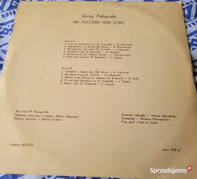 Jerzy Połomski Nie płaczmy sobą płyta winylowa