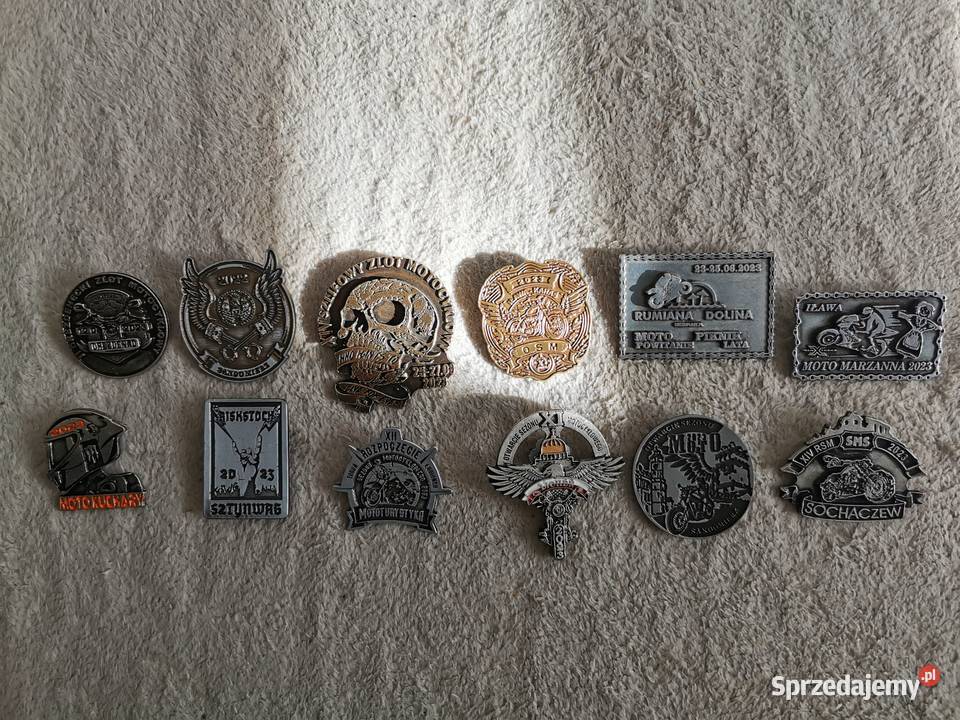 Kolekcja motocyklowych 90 blach zlotowych Pozostałe warmińsko-mazurskie Iława sprzedam