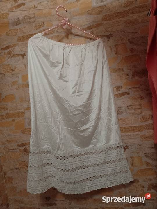 4850 4XL5XL Długa biała półhalka halka z Londynu Kraków