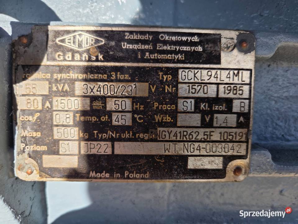 Agregat prądotwórczy 55kva Andoria SW 400 super Agregaty prądotwórcze świętokrzyskie Kielce