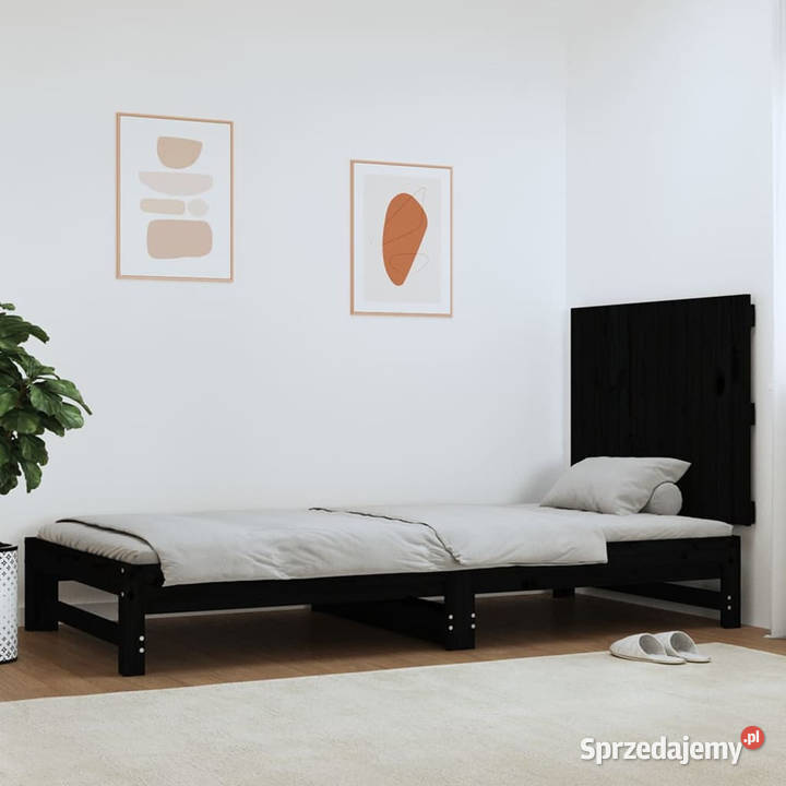 Wezgłowie łóżka czarne 825x3x60 lite drewno Warszawa
