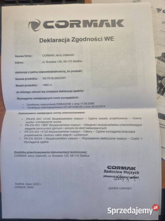 Młyn bijakowy z odciągiem przemiału mkvplast zachodniopomorskie Białogard