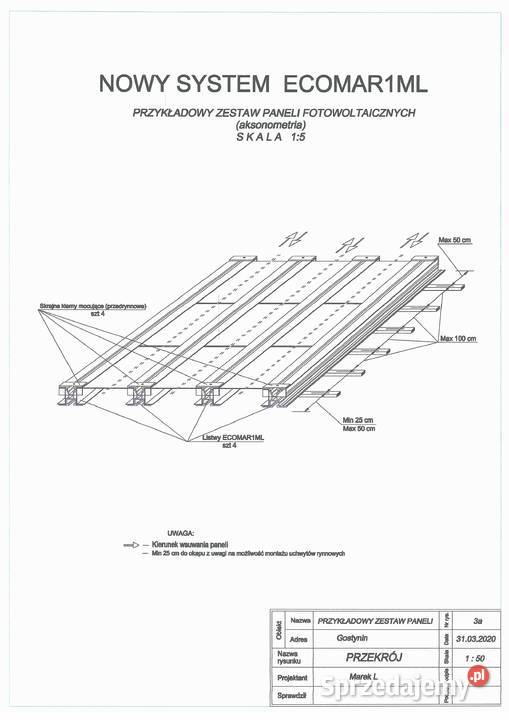 PROFIL MONYAŻOWY SZYNA PV ALUMINIOWY Rogożewek