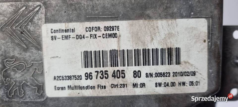 WYŚWIETLACZ PANEL CITROEN C5 9673540580 Lipno