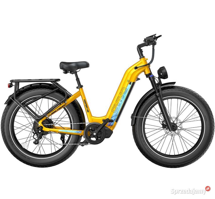 Rower elektryczny OVIVO HYPER V6 zółty silnik Tarnów