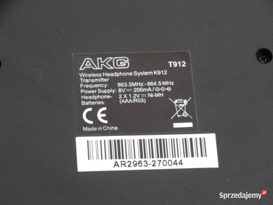 Słuchawki AKG T912 bezprzewodowe WYSYŁKA podkarpackie Jasło