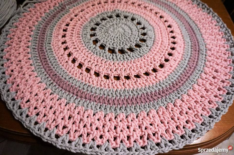 Dywan ze sznurka bawełnianego handmade wysyłka w 1cm Dywany i wykładziny sprzedam