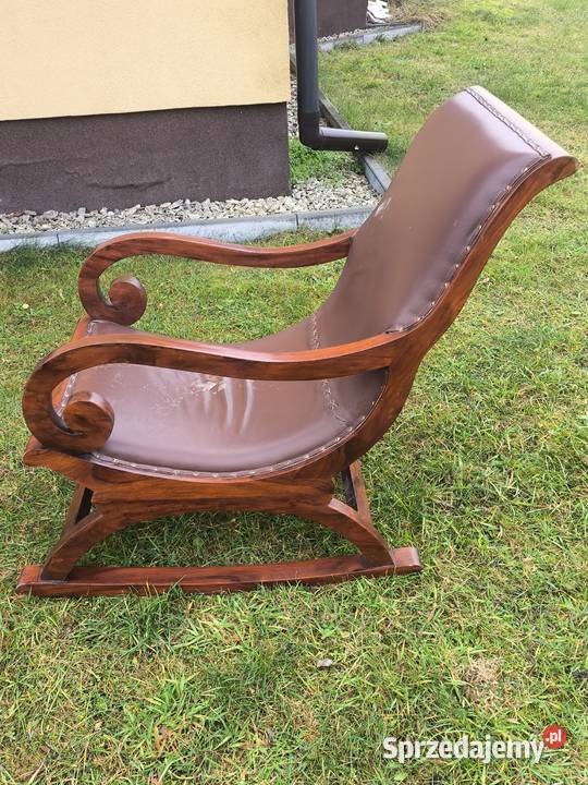 Fotel bujany retro skóra