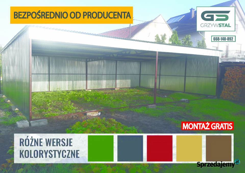 Garaż Blaszany Otwarty Wiata na Maszyny Magazyn Chełmno sprzedam