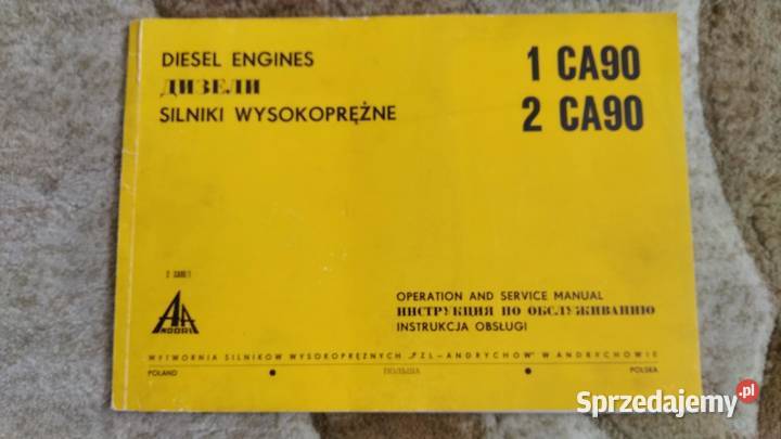 Instrukcja obsługi silnik ANDORIA 1CA90 2CA90 lubelskie Lublin sprzedam