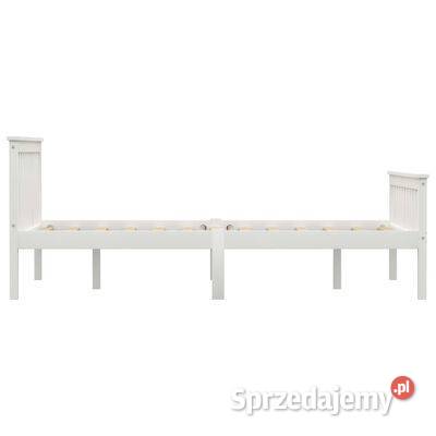 vidaXL Rama łóżka biała lite drewno