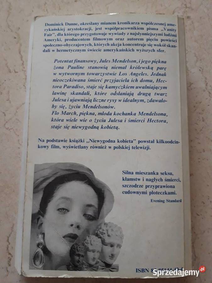 Niewygodna kobieta Dominick Dunne 1994 Antykwariat śląskie Bielsko-Biała
