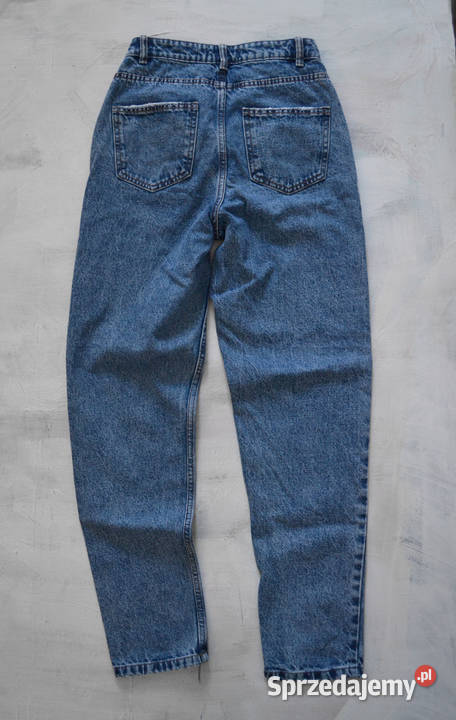 mom jeans spodnie z wysokim stanem XSS jasne Długie