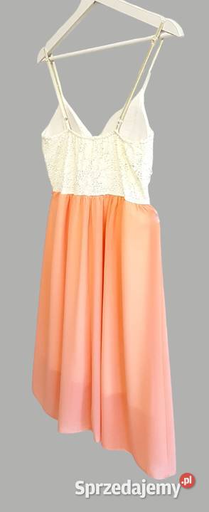 Damska sukienka białomorelowa na lato w koronkę biały małopolskie Chrzanów