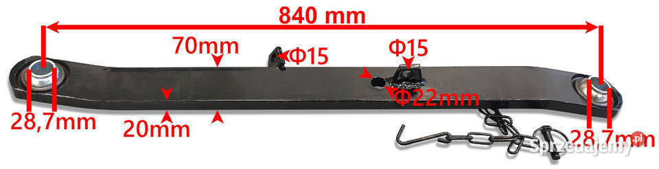 Mocne CIĘGŁO Dolne Belka 840 mm Lewe C330 C330