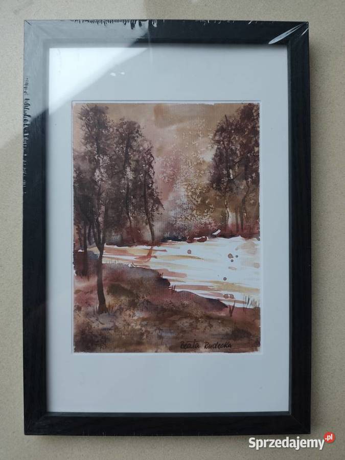 Akwarela Akwarelka Obraz pt Leśny Szmer Malarstwo Opole