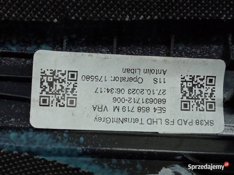 DEKOR LISTWA OZDOBNA DESKI LEWA 5E4858719M Skoda osobowe