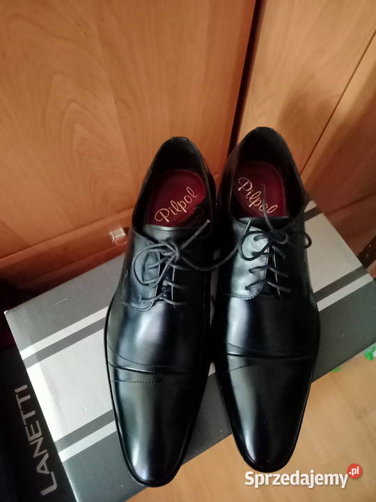 Półbuty skórzane wizytoweczarne skóra Łódź sprzedam