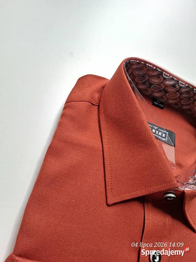 nowa koszula męska Feniks Slim ceglasta rdzawa Koszalin