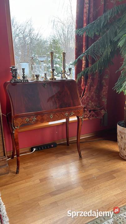 Sekretarzyk Intarsje Okucia Politura Zaokrąglone Gdańsk